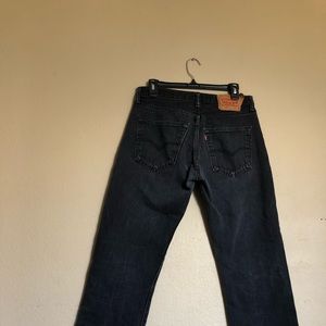 Black Levi High Waisted Jeans Fringe Bottom